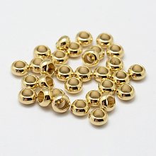 Honeyhandy Brass Beads, Rondelle, Nickel Free, Raw(Unplated), 4.5x2mm, Hole: 2mm