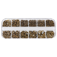 PandaHall Elite Mixed Sizes Diameter 4-10mm Brass Jump Rings Close but Unsoldered Antique Bronze for Jewelry Making Supplies 1 Box