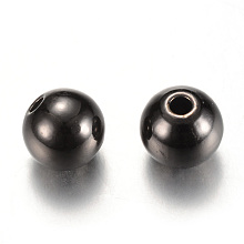 Honeyhandy Brass Spacer Beads, Round, Gunmetal, 3x2.5mm, Hole: 1.5mm