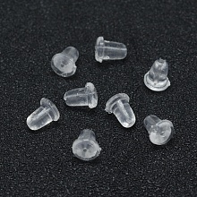 Honeyhandy Eco-Friendly Plastic Ear Nuts, Earring Backs, 5.5x4mm, Hole: 0.5mm, about 10000pcs/bag