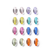 Honeyhandy Transparent Acrylic Beads, Oval, Mixed Color, 9.5x6mm, Hole: 1.5mm, about 2000pcs/500g