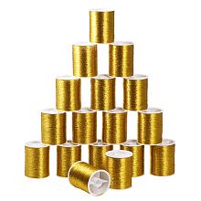 Pandahall Elite 20 Rolls 0.1mm Gold Thin Embroidery Thread Sewing Machine Thread Kit Spool for Embroidery and Decorative Sewing, 55m Per Roll