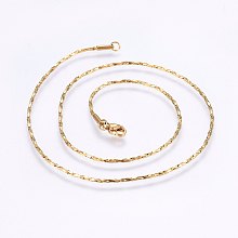 Honeyhandy 304 Stainless Steel Coreana Chain Necklaces, with Lobster Claw Clasps, Golden, 16.9 inch(43cm), 1.4mm