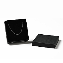 Honeyhandy Texture Paper Jewelry Gift Boxes, with Sponge Mat Inside, Square, Black, 9.1x9.1x2.9cm, Inner Diameter: 8.5x8.5cm, Deep: 2.6cm