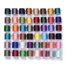 Honeyhandy Polyester Braided Metallic Cord, for DIY Braided Bracelets Making and Embroidery, Mixed Color, 0.4mm, 6-Ply, about 54.68 yards(50m)/roll