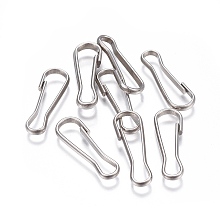 Honeyhandy 304 Stainless Steel Keychain Clasp Findings, Stainless Steel Color, 25x8.4x2mm, Hole: 22.5x3~6mm