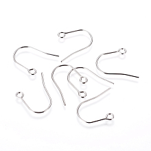 Honeyhandy 316 Surgical Stainless Steel Earring Hooks, with Horizontal Loop, Stainless Steel Color, 22~23x18x0.8mm, Hole: 2mm, 20 Gauge, Pin: 0.8mm