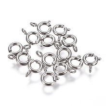 Honeyhandy 304 Stainless Steel Spring Ring Clasps, Stainless Steel Color, 6x1.6mm, Hole: 1.6mm