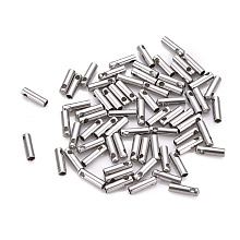 Honeyhandy 201 Stainless Steel Cord Ends, End Caps, Column, Stainless Steel Color, 7x2mm, Hole: 1.2mm, Inner Diameter: 1.3mm