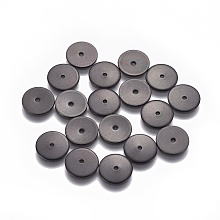 DICOSMETIC 304 Stainless Steel Spacer Beads, Flat Round, Electrophoresis Black, 10x0.8mm, Hole: 1.2mm