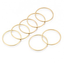 Honeyhandy 304 Stainless Steel Linking Ring, Ring, Golden, 25x0.8mm