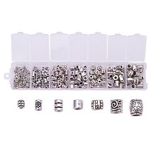 ARRICRAFT 1 Box 260 PCS 7 Style Antique Silver Column Spacer Beads Jewelry Findings Accessories for Bracelet Necklace Jewelry Making