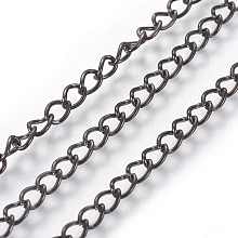 Honeyhandy Iron Twisted Chains, Unwelded,  Gunmetal, 5x3.5x0.8mm