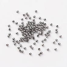 Honeyhandy Iron Spacer Beads, Round, Gunmetal, about 2mm in diameter, 2mm wide, hole: 1mm, about 1330pcs/20g