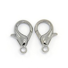 Honeyhandy Black Tone Zinc Alloy Lobster Claw Clasps, Parrot Trigger Clasps, Cadmium Free & Lead Free, 21x12mm, Hole: 2mm