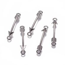 Honeyhandy Alloy Links connectors, Arrow, Gunmetal, 43x6x3mm, Hole: 3mm