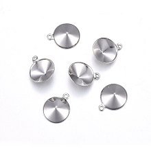 Honeyhandy 201 Stainless Steel Charms Rhinestone Settings, Cone, Stainless Steel Color, Fit for 10mm rhinestone, 13x10.5x3mm, Hole: 1mm