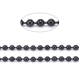 Honeyhandy 304 Stainless Steel Ball Chains, with Spool, Electrophoresis Black, 2mm, about 32.8 Feet(10m)/roll