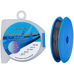 BENECREAT 26 Gauge 262 Feet/87 Yard Tarnish Resistant Copper Wire Black Jewelry Wire for Beading DIY Halloween Project, Gunmetal