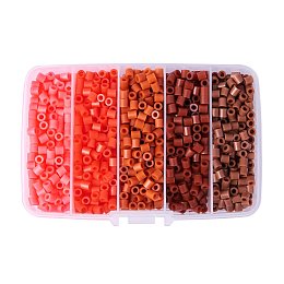 ARRICRAFT 1 Box(About 1900pcs) 5 Colors 5mm Tube Melty Beads PE DIY Fuse Beads Refills Hama Beads for Kids Craft Making - Red