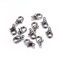 Honeyhandy Zinc Alloy Lobster Claw Clasps, Parrot Trigger Clasps, Cadmium Free & Lead Free, Gunmetal, 21x12mm, Hole: 2mm