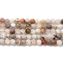 Honeyhandy Natural Mexican Lace Agate Bead Strands, Round, Faceted, 3mm, Hole: 0.6mm, about 140pcs/strand, 15.55''(39.5cm)