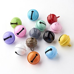 Honeyhandy Iron Bell Pendants, Mixed Color, 23.5x21.5mm, Hole: 4x4mm