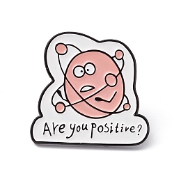 Honeyhandy Word Are You Positive Enamel Pin, Gunmetal Aolly Chemical Theme Brooch for Backpack Clothes, Light Salmon, 29x30.5x1.8mm, Pin: 1.2mm