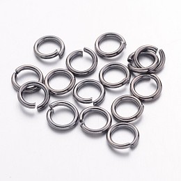 Honeyhandy Open Jump Rings Brass Jump Rings, Cadmium Free & Lead Free, Gunmetal, 6x1mm, 18 Gauge, Inner Diameter: 4mm, about 4160pcs/500g