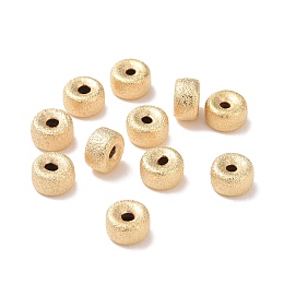 Honeyhandy Eco-Friendly Brass Spacers Beads, Long-Lasting Plated, Lead Free & Cadmium Free, Flat Donut, Real 24K Gold Plated, 6x3.5mm, Hole: 1.4mm