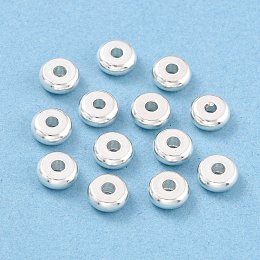 Honeyhandy 304 Stainless Steel Spacer Beads, Flat Round, Silver, 5x2mm, Hole: 1.5mm