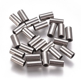 Honeyhandy 304 Stainless Steel Tube Beads, Stainless Steel Color, 6x3mm, Hole: 2mm