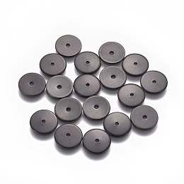 DICOSMETIC 304 Stainless Steel Spacer Beads, Flat Round, Electrophoresis Black, 10x0.8mm, Hole: 1.2mm