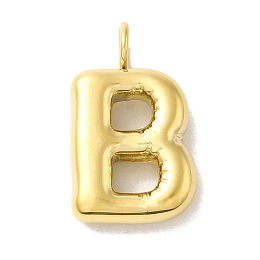 Honeyhandy Ion Plating(IP) 304 Stainless Steel Pendants, Real 14K Gold Plated, Balloon Letter Charms, Bubble Puff Initial Charms, Letter B, 24x14x5mm, Hole: 4mm