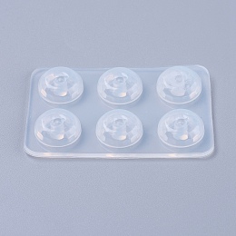 Honeyhandy Bead Silicone Molds, Resin Casting Molds, For UV Resin, Epoxy Resin Jewelry Making, Rhombus, White, 6x4x0.7cm, Bead: 12mm, Hole: 5mm