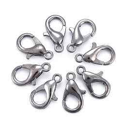 Honeyhandy Zinc Alloy Lobster Claw Clasps, Parrot Trigger Clasps, Cadmium Free & Lead Free, Gunmetal, 14x8mm, Hole: 1.8mm