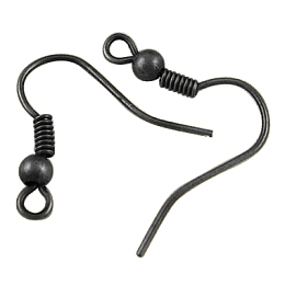 Honeyhandy Brass Earring Hooks, with Horizontal Loop, Gunmetal, 17~19x16~18x0.8mm, Hole: 2mm