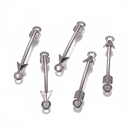 Honeyhandy Alloy Links connectors, Arrow, Gunmetal, 43x6x3mm, Hole: 3mm