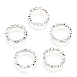 Honeyhandy 304 Stainless Steel Jump Rings, Open Jump Rings, Twisted, Silver, 10x1.5mm, Inner Diameter: 7mm