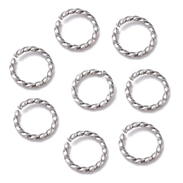 Honeyhandy 304 Stainless Steel Jump Rings, Open Jump Rings, Twisted, Stainless Steel Color, 8x1.2mm, Inner Diameter: 5.5~6mm