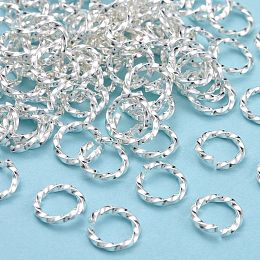 Honeyhandy 304 Stainless Steel Jump Rings, Open Jump Rings, Twisted, Silver, 8x1.2mm, Inner Diameter: 5.5~6mm