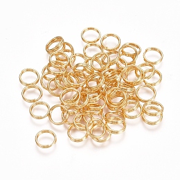 Honeyhandy 304 Stainless Steel Split Rings, Double Loops Jump Rings, Golden, 7x1.5mm, about 6mm inner diameter, Single Wire: 0.75mm