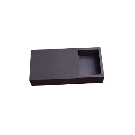 Kraft Paper Folding Box, Drawer Box, Rectangle, Black, 17.2x10.2x4.2cm