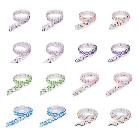 ARRICRAFT 24 Rolls 20mm Mixed Color Self-Adhesive Decorative Tape DIY Stickers with Acrylic Rhinestone and ABS Plastic Imitation Pearl for Crafts Making & Scrapbooking Assorted Sizes and Colors