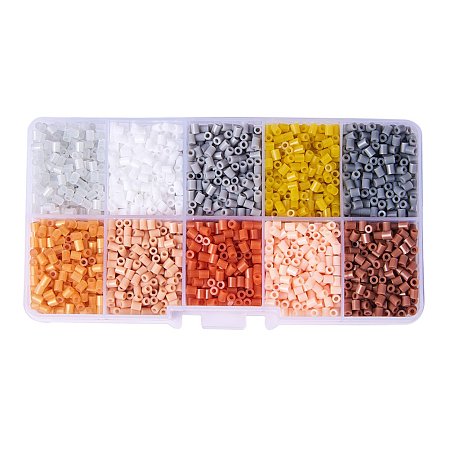 ARRICRAFT 1 Box(About 5000pcs) 10 Colors Tube Melty Beads PE DIY Fuse Beads Refills Hama Beads for Kids Craft Making 3~3.3x2.5~2.6mm- Mixed Color