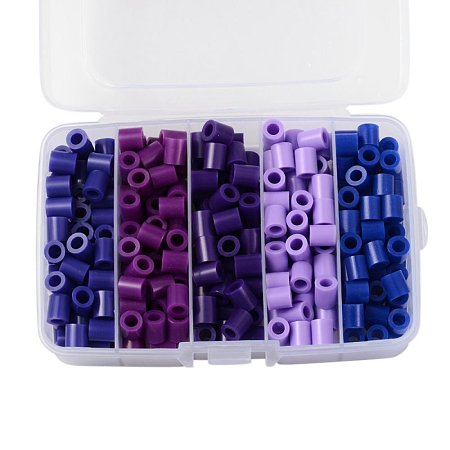 ARRICRAFT 1 Box(About 340pcs) 5 Colors Tube Melty Beads PE DIY Fuse Beads Refills Hama Beads for Kids Craft Making 8.5~9x9~9.5mm - Gradual Purple Color