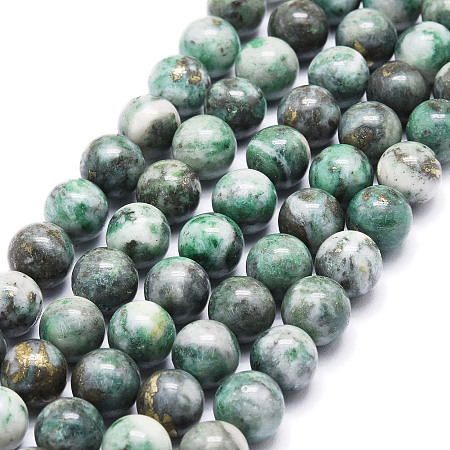 Honeyhandy Natural Dioptase Round Beads Strands, 8~8.5mm, Hole: 1mm, about 44pcs/strand, 15.47 inch(39.3cm)