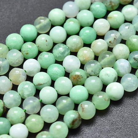 Honeyhandy Natural Chrysoprase Beads Strands, Round, 3.5~4.5mm, Hole: 0.5mm, about 98pcs/Strand, 15.55 inch(39.5cm)