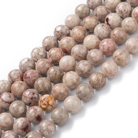 Honeyhandy Natural Maifanite/Maifan Stone Beads Strands, Dyed, Round, Thistle, 8mm, Hole: 1.2mm, about 47pcs/strand, 15.55''(39.5cm)
