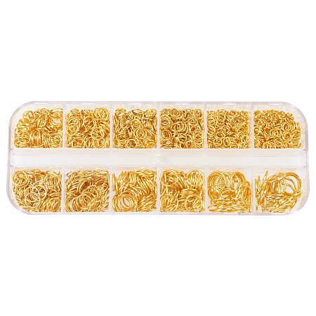 PandaHall Elite Golden Diameter 4-10mm Open Jump Rings for Jewelry Making, about 800pcs/box